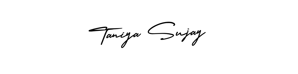if you are searching for the best signature style for your name Taniya Sujay. so please give up your signature search. here we have designed multiple signature styles  using AmerikaSignatureDemo-Regular. Taniya Sujay signature style 3 images and pictures png