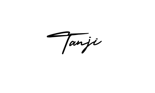 How to make Tanji name signature. Use AmerikaSignatureDemo-Regular style for creating short signs online. This is the latest handwritten sign. Tanji signature style 3 images and pictures png