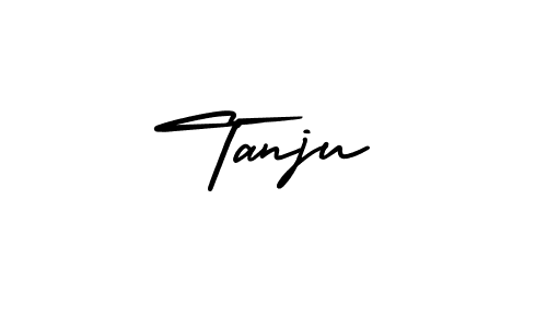 Use a signature maker to create a handwritten signature online. With this signature software, you can design (AmerikaSignatureDemo-Regular) your own signature for name Tanju. Tanju signature style 3 images and pictures png