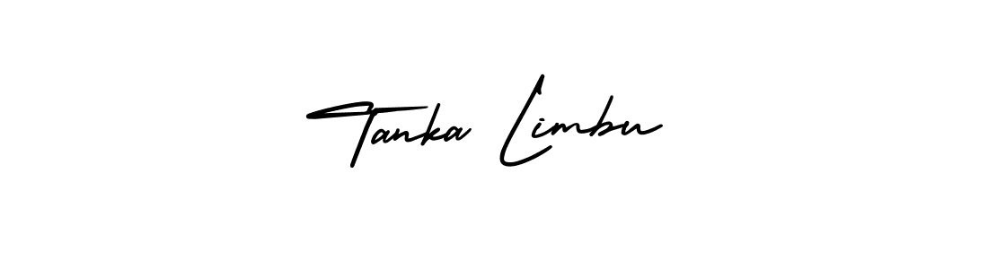 The best way (AmerikaSignatureDemo-Regular) to make a short signature is to pick only two or three words in your name. The name Tanka Limbu include a total of six letters. For converting this name. Tanka Limbu signature style 3 images and pictures png