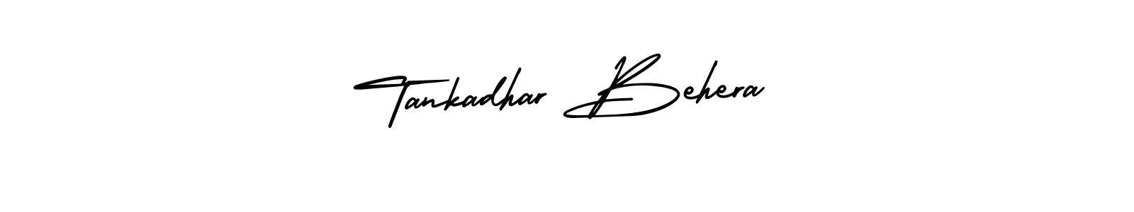 This is the best signature style for the Tankadhar Behera name. Also you like these signature font (AmerikaSignatureDemo-Regular). Mix name signature. Tankadhar Behera signature style 3 images and pictures png