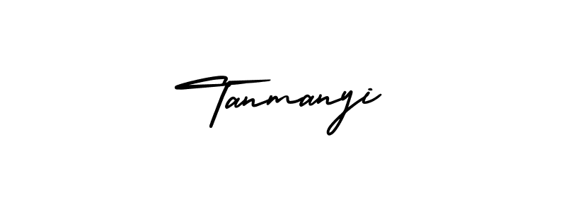 The best way (AmerikaSignatureDemo-Regular) to make a short signature is to pick only two or three words in your name. The name Tanmanyi include a total of six letters. For converting this name. Tanmanyi signature style 3 images and pictures png