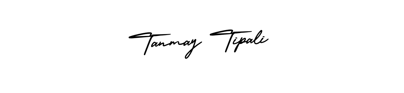 You should practise on your own different ways (AmerikaSignatureDemo-Regular) to write your name (Tanmay Tipali) in signature. don't let someone else do it for you. Tanmay Tipali signature style 3 images and pictures png