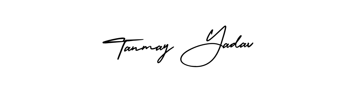 You should practise on your own different ways (AmerikaSignatureDemo-Regular) to write your name (Tanmay Yadav) in signature. don't let someone else do it for you. Tanmay Yadav signature style 3 images and pictures png