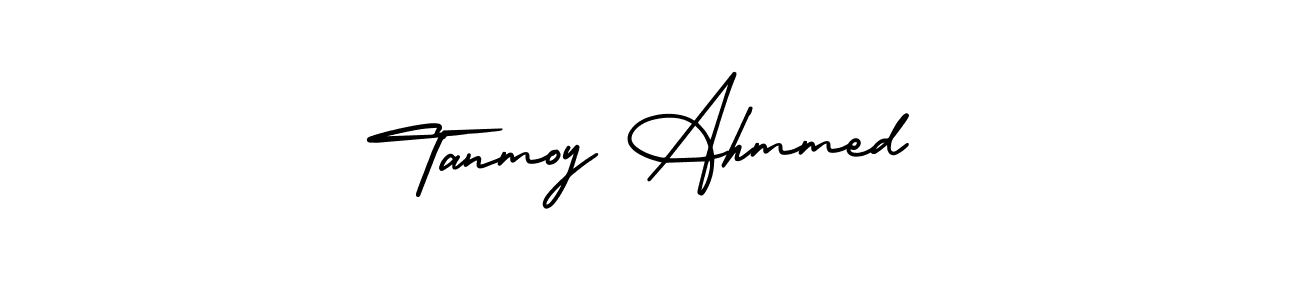 Make a beautiful signature design for name Tanmoy Ahmmed. With this signature (AmerikaSignatureDemo-Regular) style, you can create a handwritten signature for free. Tanmoy Ahmmed signature style 3 images and pictures png