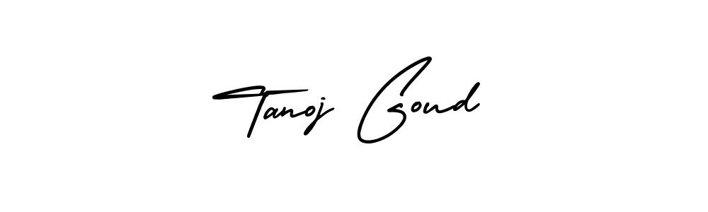 The best way (AmerikaSignatureDemo-Regular) to make a short signature is to pick only two or three words in your name. The name Tanoj Goud include a total of six letters. For converting this name. Tanoj Goud signature style 3 images and pictures png