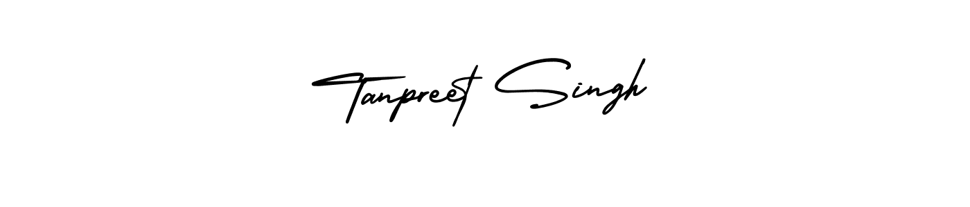 You should practise on your own different ways (AmerikaSignatureDemo-Regular) to write your name (Tanpreet Singh) in signature. don't let someone else do it for you. Tanpreet Singh signature style 3 images and pictures png