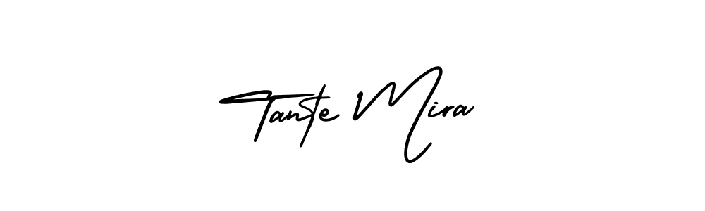The best way (AmerikaSignatureDemo-Regular) to make a short signature is to pick only two or three words in your name. The name Tante Mira include a total of six letters. For converting this name. Tante Mira signature style 3 images and pictures png