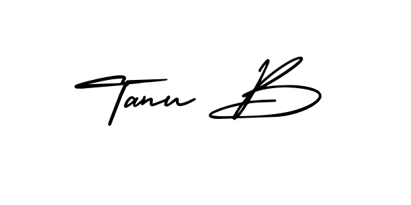 The best way (AmerikaSignatureDemo-Regular) to make a short signature is to pick only two or three words in your name. The name Tanu B include a total of six letters. For converting this name. Tanu B signature style 3 images and pictures png