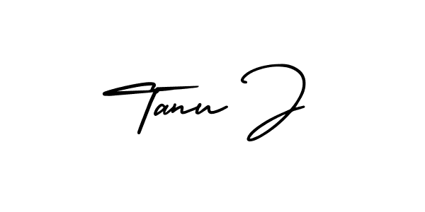 Make a beautiful signature design for name Tanu J. With this signature (AmerikaSignatureDemo-Regular) style, you can create a handwritten signature for free. Tanu J signature style 3 images and pictures png