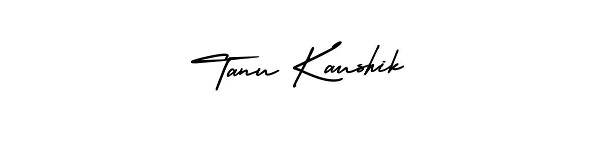 You should practise on your own different ways (AmerikaSignatureDemo-Regular) to write your name (Tanu Kaushik) in signature. don't let someone else do it for you. Tanu Kaushik signature style 3 images and pictures png