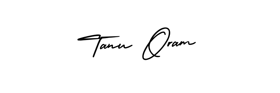 The best way (AmerikaSignatureDemo-Regular) to make a short signature is to pick only two or three words in your name. The name Tanu Oram include a total of six letters. For converting this name. Tanu Oram signature style 3 images and pictures png