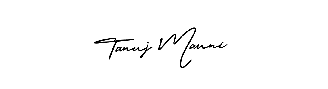 Tanuj Mauni stylish signature style. Best Handwritten Sign (AmerikaSignatureDemo-Regular) for my name. Handwritten Signature Collection Ideas for my name Tanuj Mauni. Tanuj Mauni signature style 3 images and pictures png