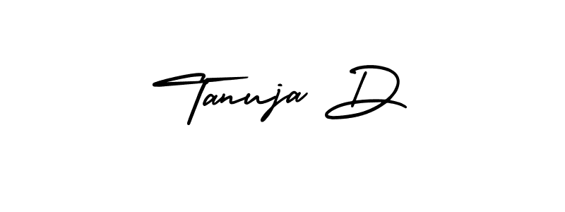How to Draw Tanuja D signature style? AmerikaSignatureDemo-Regular is a latest design signature styles for name Tanuja D. Tanuja D signature style 3 images and pictures png
