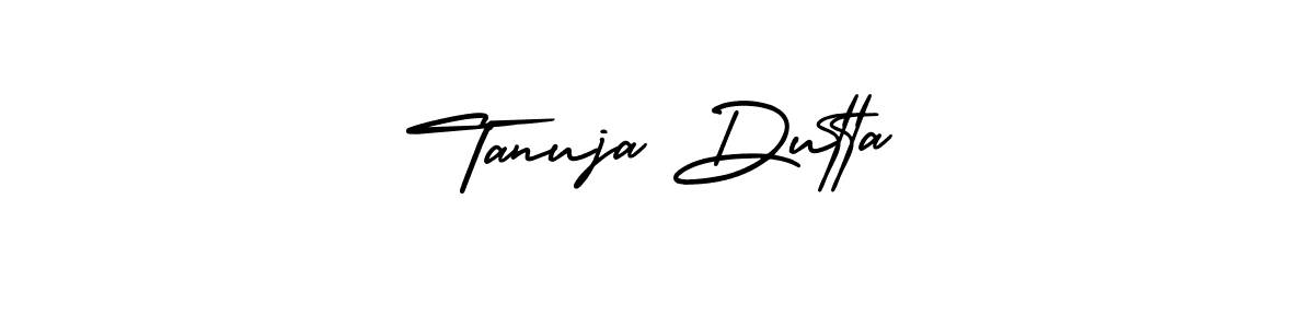 Tanuja Dutta stylish signature style. Best Handwritten Sign (AmerikaSignatureDemo-Regular) for my name. Handwritten Signature Collection Ideas for my name Tanuja Dutta. Tanuja Dutta signature style 3 images and pictures png