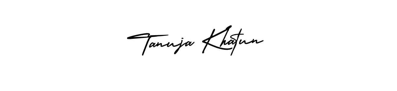 Tanuja Khatun stylish signature style. Best Handwritten Sign (AmerikaSignatureDemo-Regular) for my name. Handwritten Signature Collection Ideas for my name Tanuja Khatun. Tanuja Khatun signature style 3 images and pictures png