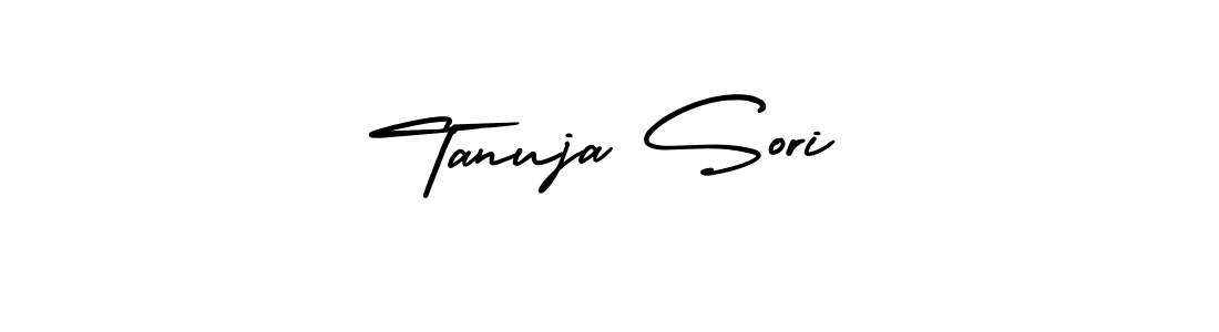 The best way (AmerikaSignatureDemo-Regular) to make a short signature is to pick only two or three words in your name. The name Tanuja Sori include a total of six letters. For converting this name. Tanuja Sori signature style 3 images and pictures png