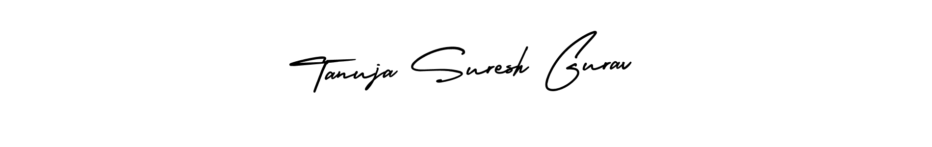 if you are searching for the best signature style for your name Tanuja Suresh Gurav. so please give up your signature search. here we have designed multiple signature styles  using AmerikaSignatureDemo-Regular. Tanuja Suresh Gurav signature style 3 images and pictures png