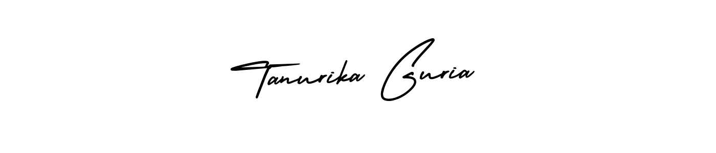How to make Tanurika Guria name signature. Use AmerikaSignatureDemo-Regular style for creating short signs online. This is the latest handwritten sign. Tanurika Guria signature style 3 images and pictures png