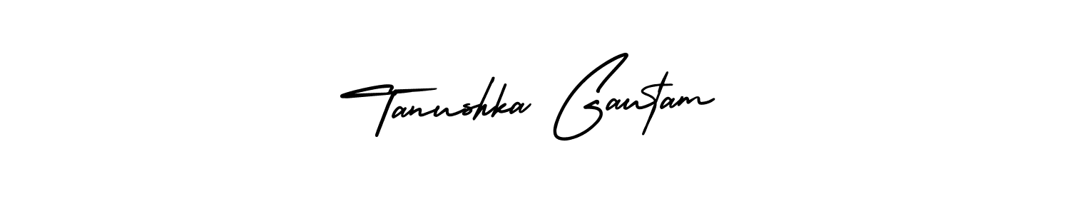 Create a beautiful signature design for name Tanushka Gautam. With this signature (AmerikaSignatureDemo-Regular) fonts, you can make a handwritten signature for free. Tanushka Gautam signature style 3 images and pictures png