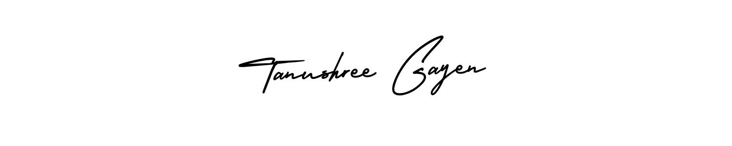 Create a beautiful signature design for name Tanushree Gayen. With this signature (AmerikaSignatureDemo-Regular) fonts, you can make a handwritten signature for free. Tanushree Gayen signature style 3 images and pictures png