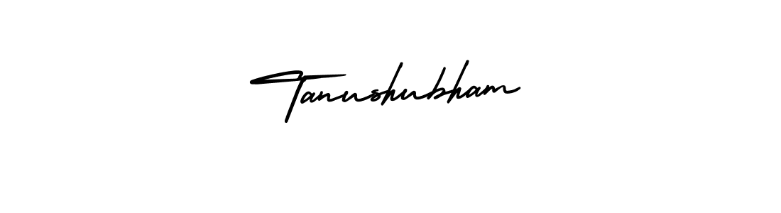 The best way (AmerikaSignatureDemo-Regular) to make a short signature is to pick only two or three words in your name. The name Tanushubham include a total of six letters. For converting this name. Tanushubham signature style 3 images and pictures png