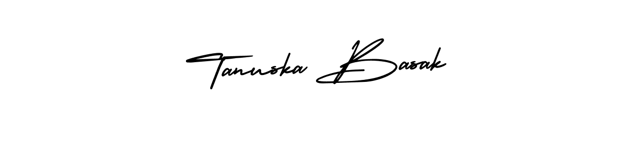 The best way (AmerikaSignatureDemo-Regular) to make a short signature is to pick only two or three words in your name. The name Tanuska Basak include a total of six letters. For converting this name. Tanuska Basak signature style 3 images and pictures png