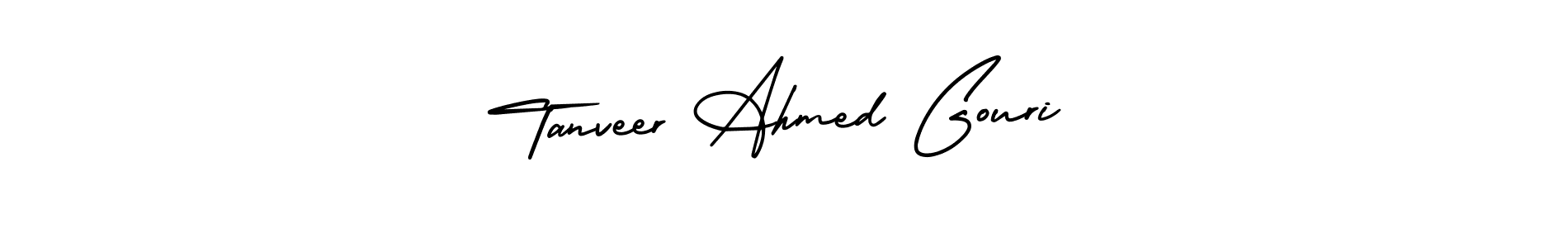 How to make Tanveer Ahmed Gouri name signature. Use AmerikaSignatureDemo-Regular style for creating short signs online. This is the latest handwritten sign. Tanveer Ahmed Gouri signature style 3 images and pictures png