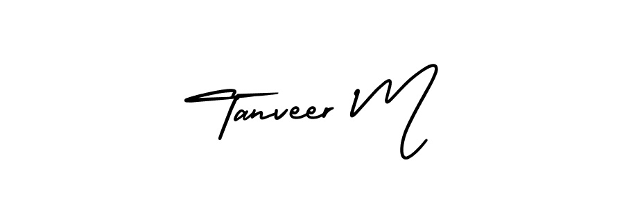 Make a beautiful signature design for name Tanveer M. Use this online signature maker to create a handwritten signature for free. Tanveer M signature style 3 images and pictures png