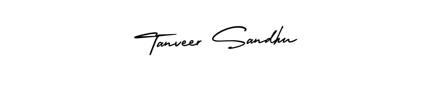 You should practise on your own different ways (AmerikaSignatureDemo-Regular) to write your name (Tanveer Sandhu) in signature. don't let someone else do it for you. Tanveer Sandhu signature style 3 images and pictures png