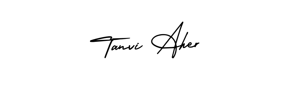 How to make Tanvi Aher name signature. Use AmerikaSignatureDemo-Regular style for creating short signs online. This is the latest handwritten sign. Tanvi Aher signature style 3 images and pictures png