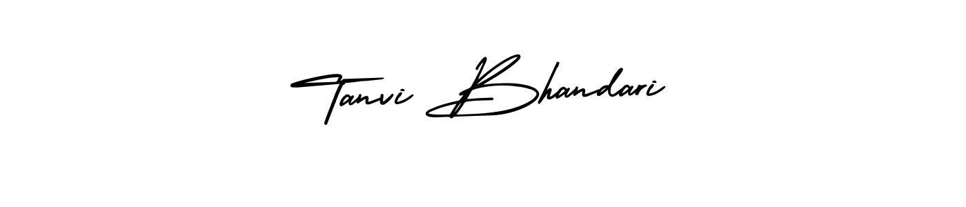 You should practise on your own different ways (AmerikaSignatureDemo-Regular) to write your name (Tanvi Bhandari) in signature. don't let someone else do it for you. Tanvi Bhandari signature style 3 images and pictures png