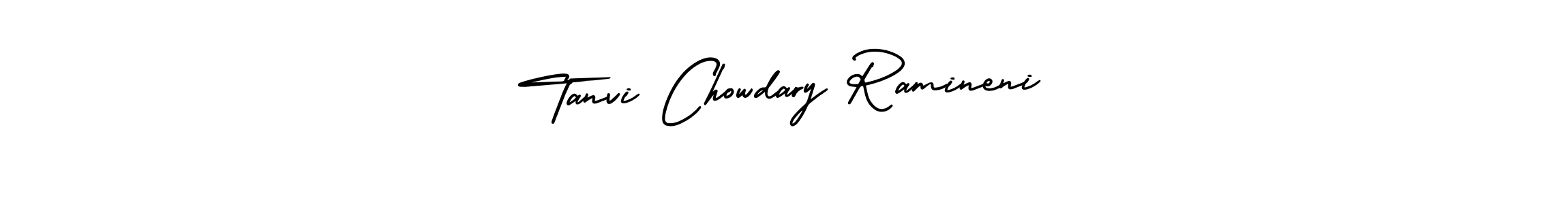 How to Draw Tanvi Chowdary Ramineni signature style? AmerikaSignatureDemo-Regular is a latest design signature styles for name Tanvi Chowdary Ramineni. Tanvi Chowdary Ramineni signature style 3 images and pictures png