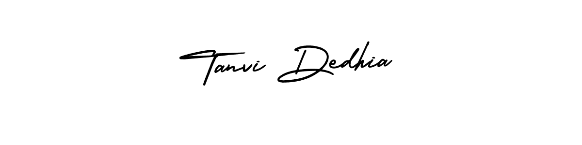 The best way (AmerikaSignatureDemo-Regular) to make a short signature is to pick only two or three words in your name. The name Tanvi Dedhia include a total of six letters. For converting this name. Tanvi Dedhia signature style 3 images and pictures png