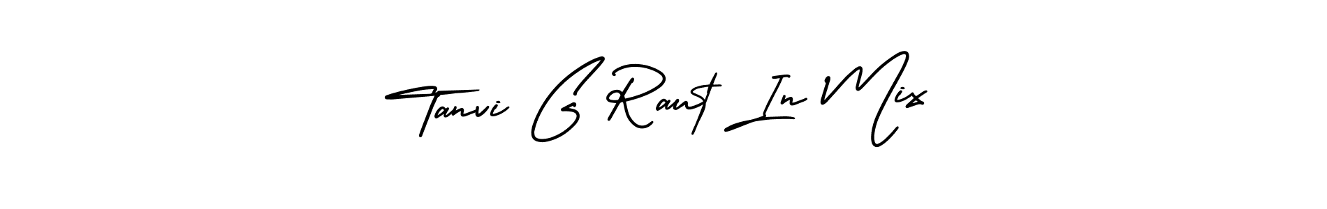 You should practise on your own different ways (AmerikaSignatureDemo-Regular) to write your name (Tanvi G Raut In Mix) in signature. don't let someone else do it for you. Tanvi G Raut In Mix signature style 3 images and pictures png