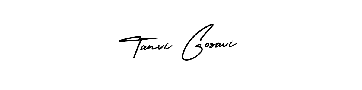 This is the best signature style for the Tanvi Gosavi name. Also you like these signature font (AmerikaSignatureDemo-Regular). Mix name signature. Tanvi Gosavi signature style 3 images and pictures png