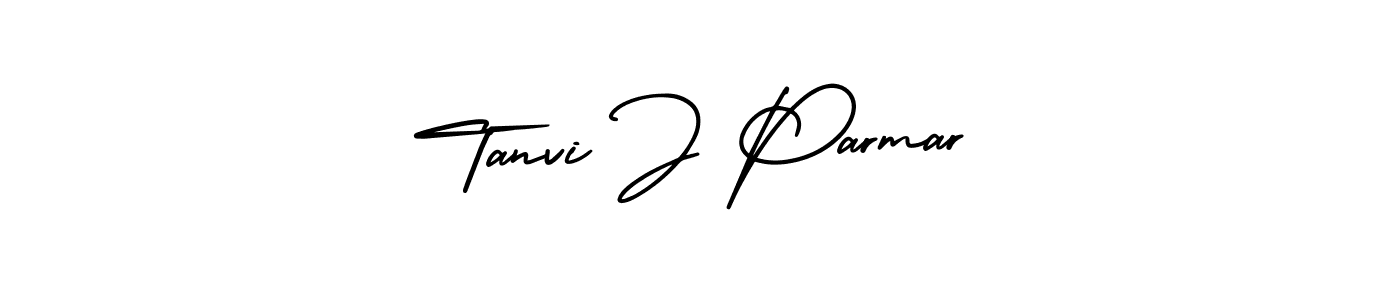 The best way (AmerikaSignatureDemo-Regular) to make a short signature is to pick only two or three words in your name. The name Tanvi J Parmar include a total of six letters. For converting this name. Tanvi J Parmar signature style 3 images and pictures png