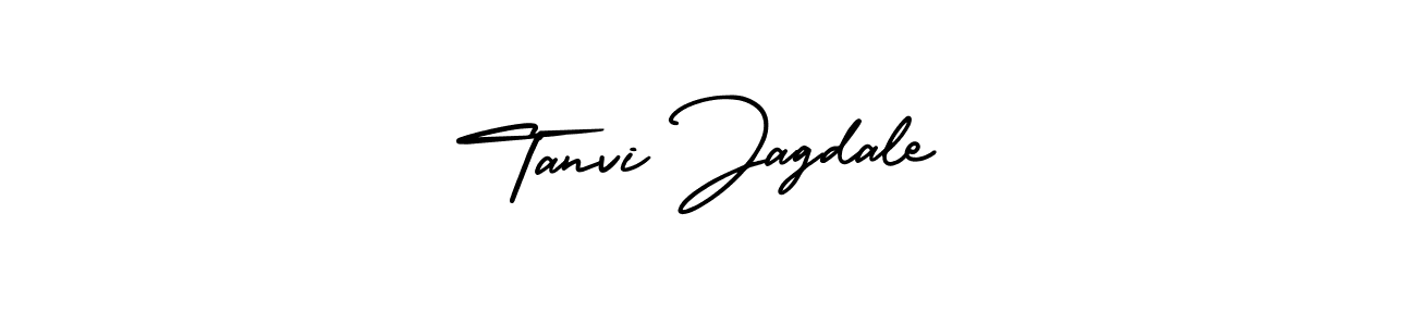 You should practise on your own different ways (AmerikaSignatureDemo-Regular) to write your name (Tanvi Jagdale) in signature. don't let someone else do it for you. Tanvi Jagdale signature style 3 images and pictures png
