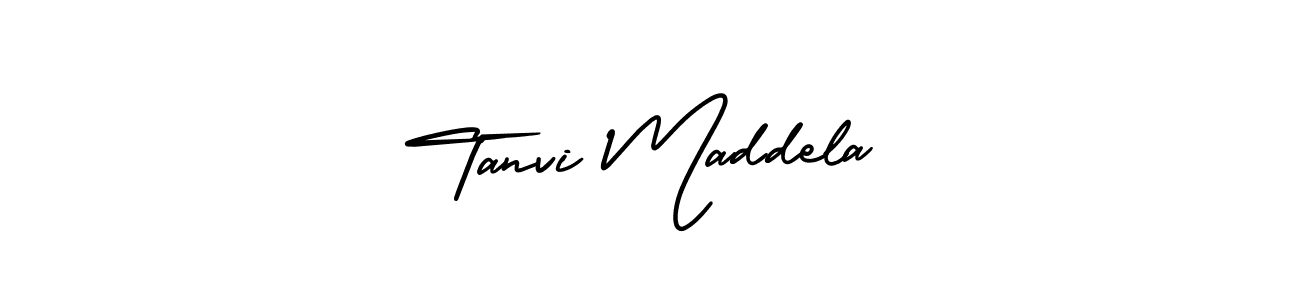 AmerikaSignatureDemo-Regular is a professional signature style that is perfect for those who want to add a touch of class to their signature. It is also a great choice for those who want to make their signature more unique. Get Tanvi Maddela name to fancy signature for free. Tanvi Maddela signature style 3 images and pictures png