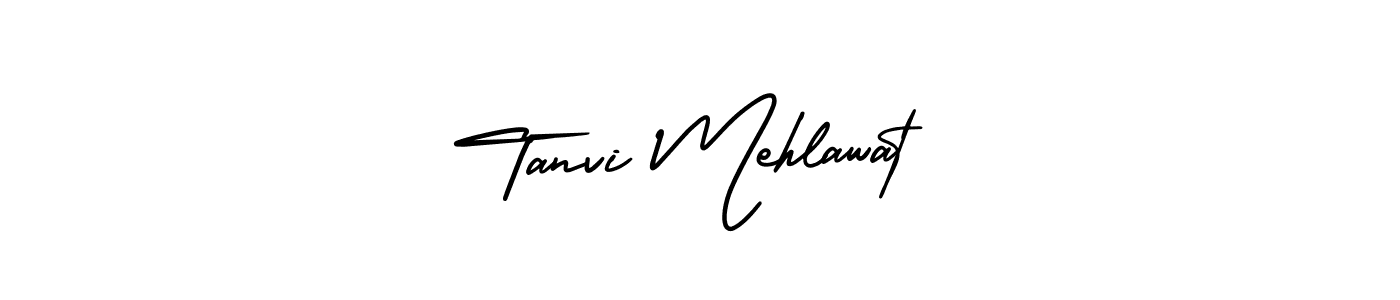 You should practise on your own different ways (AmerikaSignatureDemo-Regular) to write your name (Tanvi Mehlawat) in signature. don't let someone else do it for you. Tanvi Mehlawat signature style 3 images and pictures png