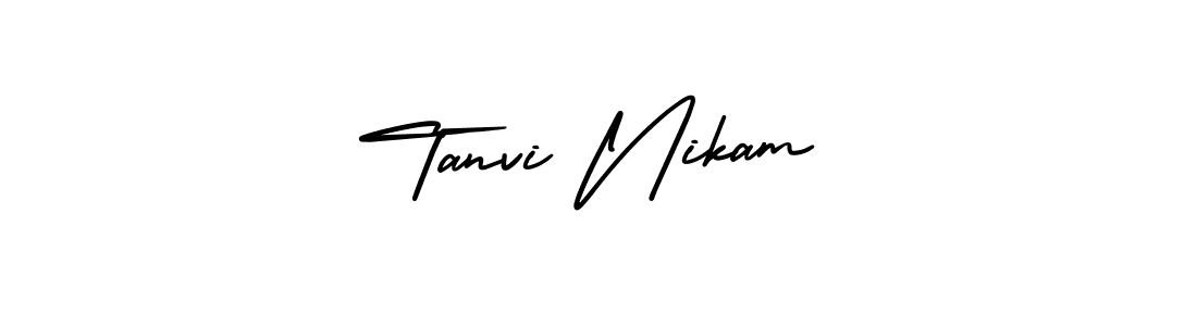How to Draw Tanvi Nikam signature style? AmerikaSignatureDemo-Regular is a latest design signature styles for name Tanvi Nikam. Tanvi Nikam signature style 3 images and pictures png
