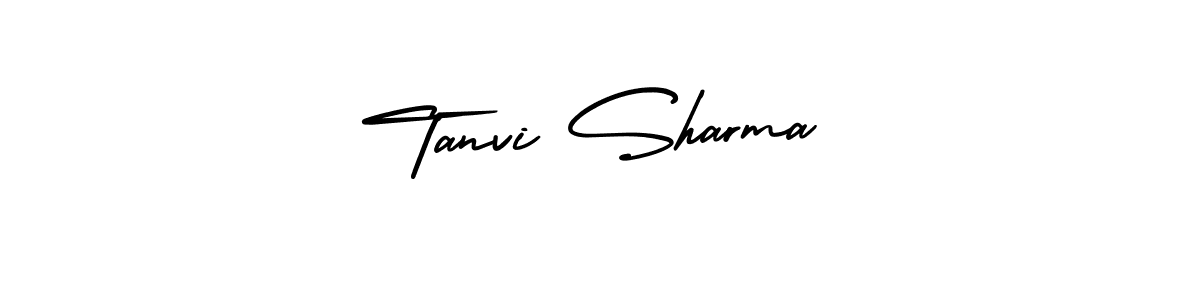 The best way (AmerikaSignatureDemo-Regular) to make a short signature is to pick only two or three words in your name. The name Tanvi Sharma include a total of six letters. For converting this name. Tanvi Sharma signature style 3 images and pictures png