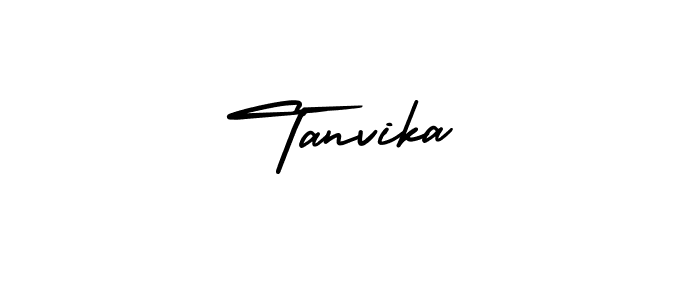 Tanvika stylish signature style. Best Handwritten Sign (AmerikaSignatureDemo-Regular) for my name. Handwritten Signature Collection Ideas for my name Tanvika. Tanvika signature style 3 images and pictures png