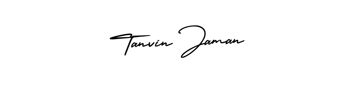 The best way (AmerikaSignatureDemo-Regular) to make a short signature is to pick only two or three words in your name. The name Tanvin Jaman include a total of six letters. For converting this name. Tanvin Jaman signature style 3 images and pictures png
