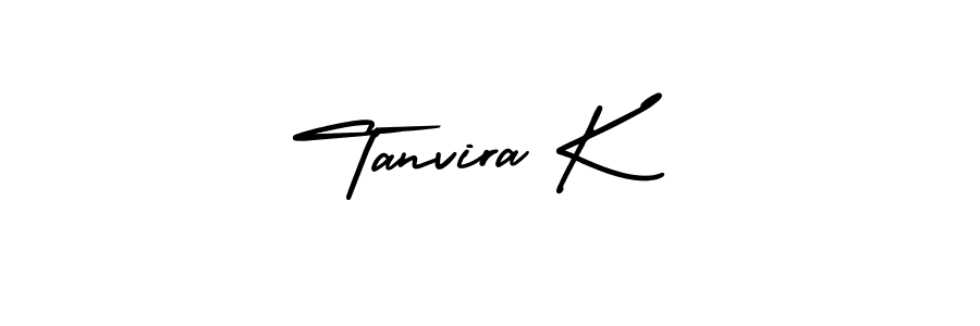 This is the best signature style for the Tanvira K name. Also you like these signature font (AmerikaSignatureDemo-Regular). Mix name signature. Tanvira K signature style 3 images and pictures png