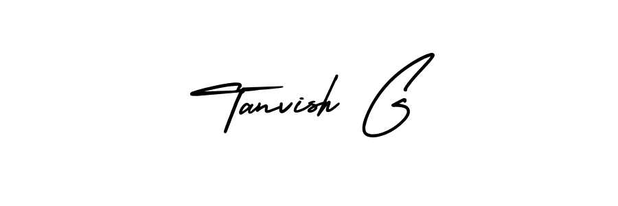 How to make Tanvish G name signature. Use AmerikaSignatureDemo-Regular style for creating short signs online. This is the latest handwritten sign. Tanvish G signature style 3 images and pictures png