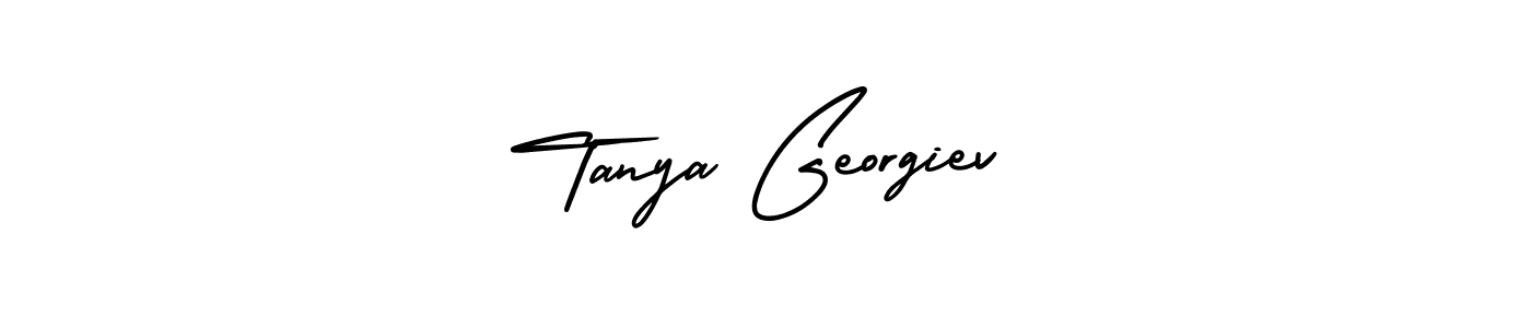 The best way (AmerikaSignatureDemo-Regular) to make a short signature is to pick only two or three words in your name. The name Tanya Georgiev include a total of six letters. For converting this name. Tanya Georgiev signature style 3 images and pictures png