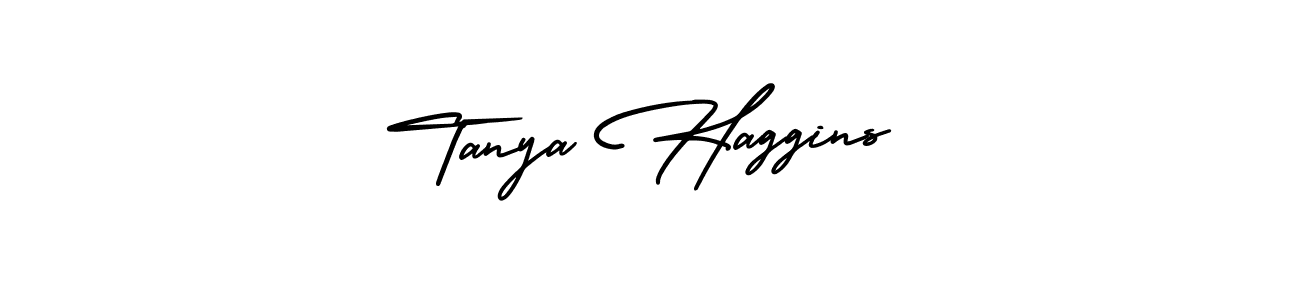 Use a signature maker to create a handwritten signature online. With this signature software, you can design (AmerikaSignatureDemo-Regular) your own signature for name Tanya Haggins. Tanya Haggins signature style 3 images and pictures png
