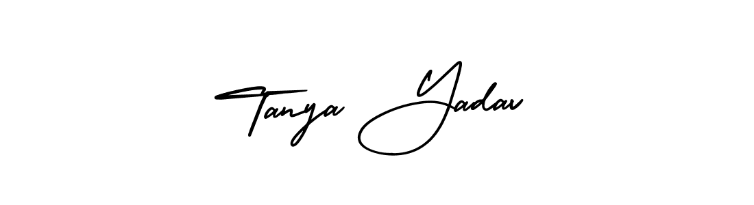 This is the best signature style for the Tanya Yadav name. Also you like these signature font (AmerikaSignatureDemo-Regular). Mix name signature. Tanya Yadav signature style 3 images and pictures png