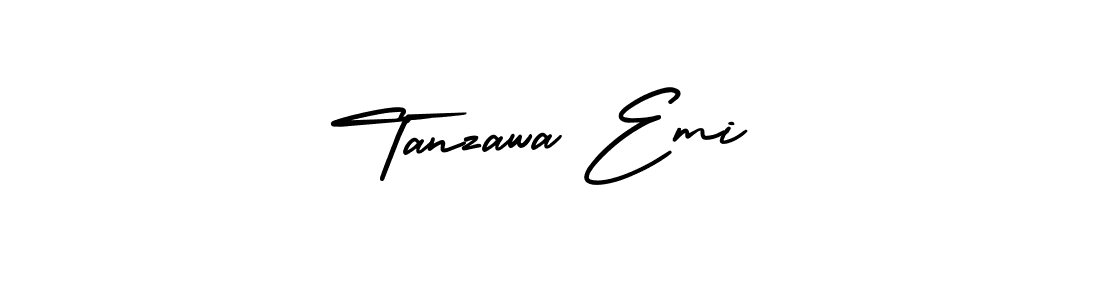 The best way (AmerikaSignatureDemo-Regular) to make a short signature is to pick only two or three words in your name. The name Tanzawa Emi include a total of six letters. For converting this name. Tanzawa Emi signature style 3 images and pictures png